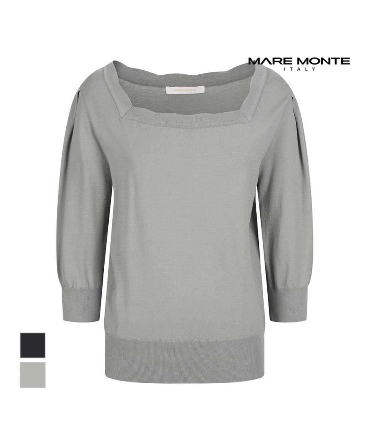 마레몬떼(MAREMONTE) 물결넥 디자인 니트_M234MKT17P0