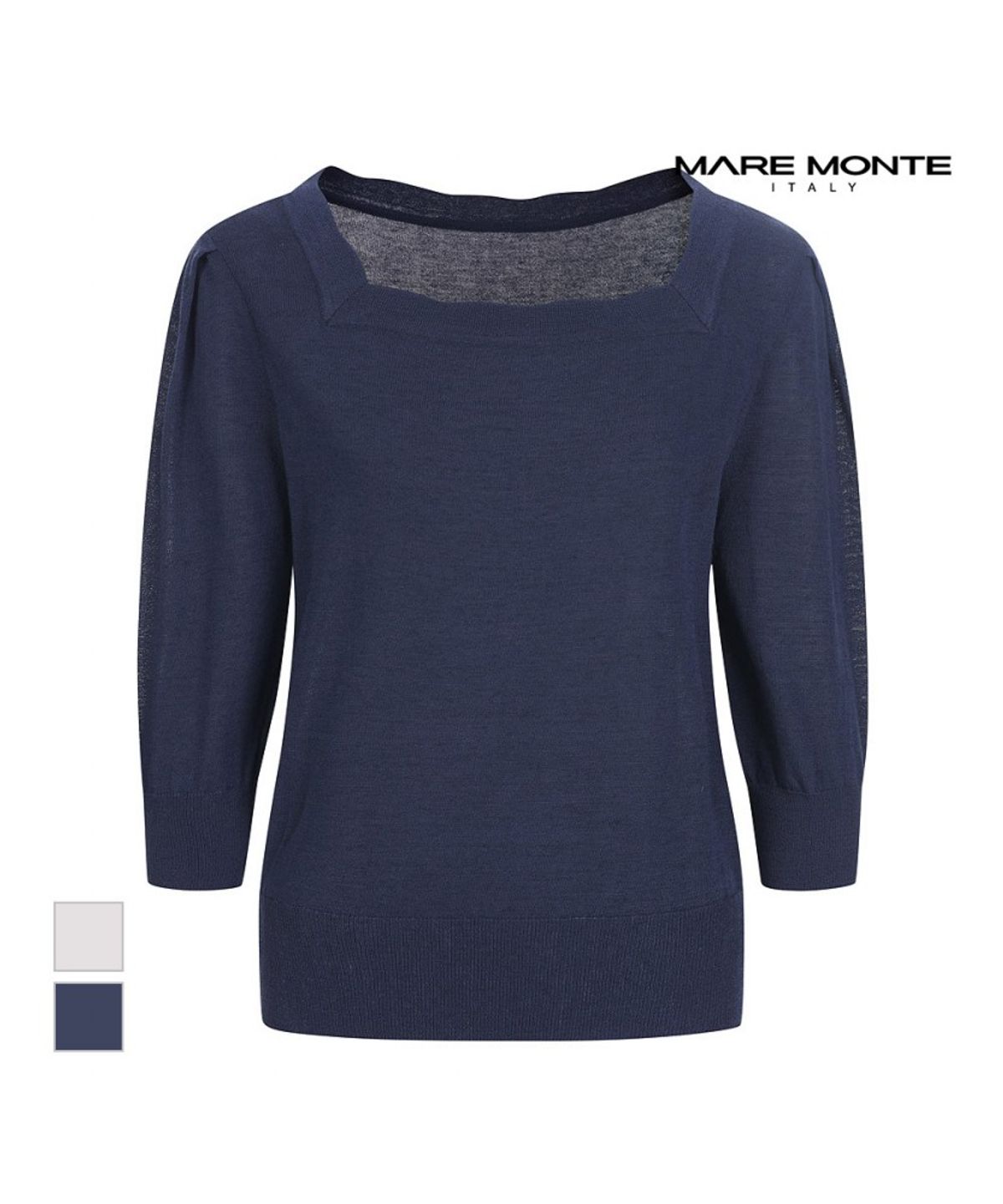 마레몬떼(MAREMONTE) 물결넥 디자인 니트_M236MKT43P0