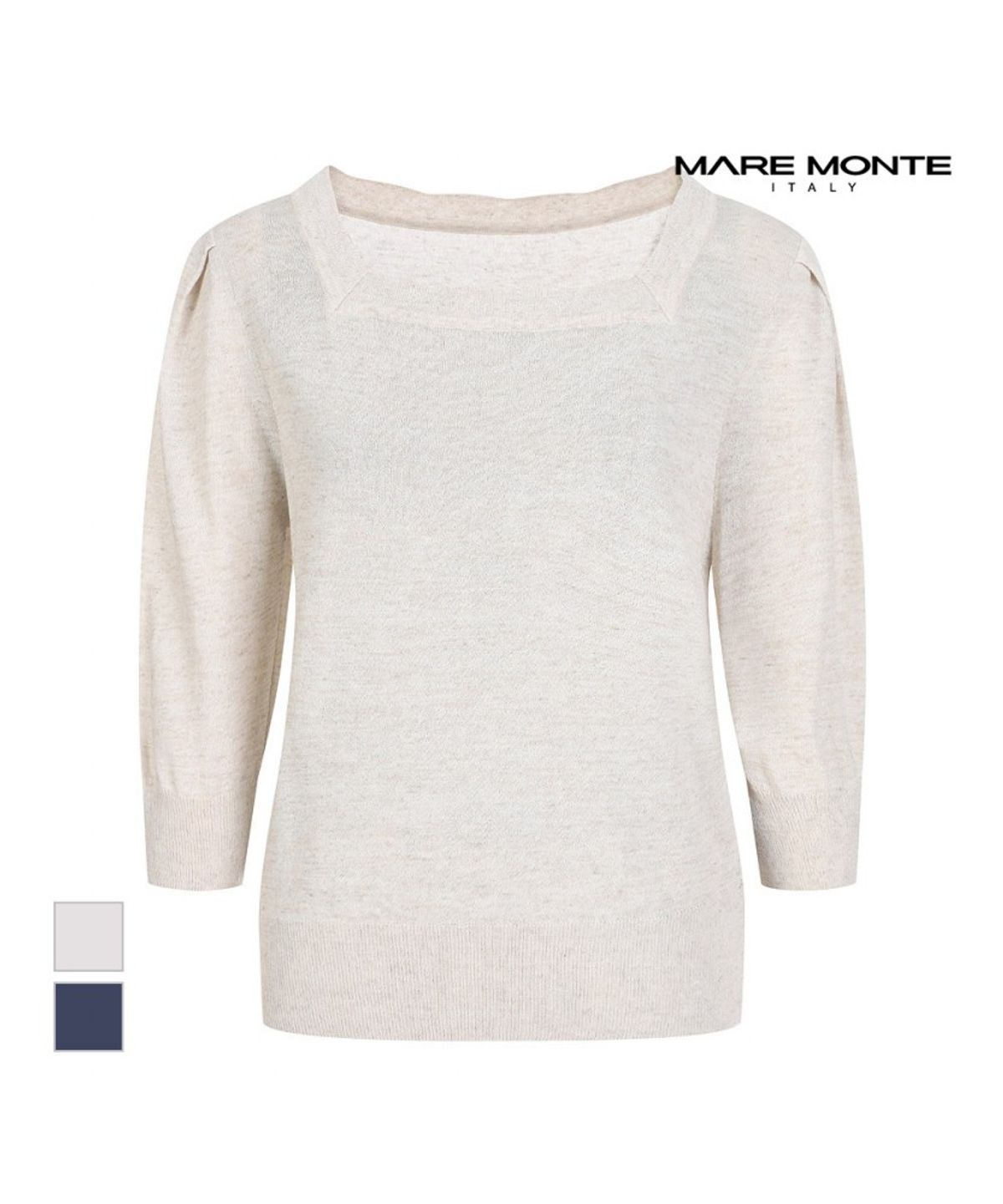 마레몬떼(MAREMONTE) 물결넥 디자인 니트_M236MKT43P0