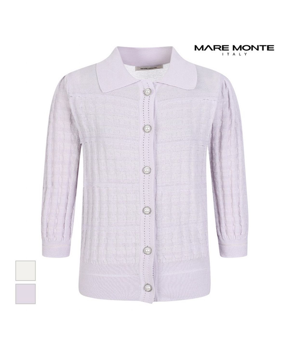 마레몬떼(MAREMONTE) 진주단추 카라가디건_M235MKC15P0