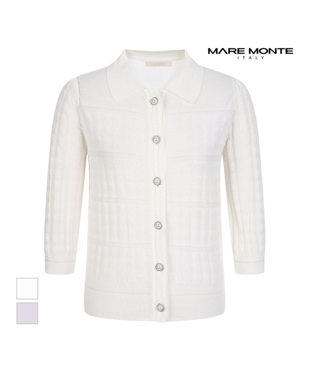 마레몬떼(MAREMONTE) 진주단추 카라가디건_M235MKC15P0