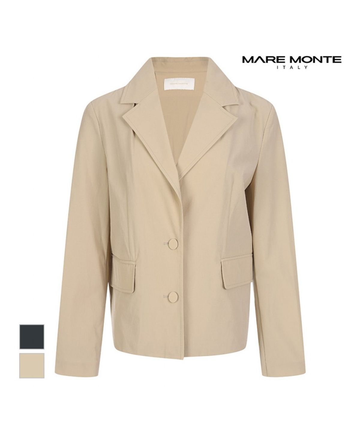 마레몬떼(MAREMONTE) 투버튼디자인 카라 자켓_M234MJK12S0
