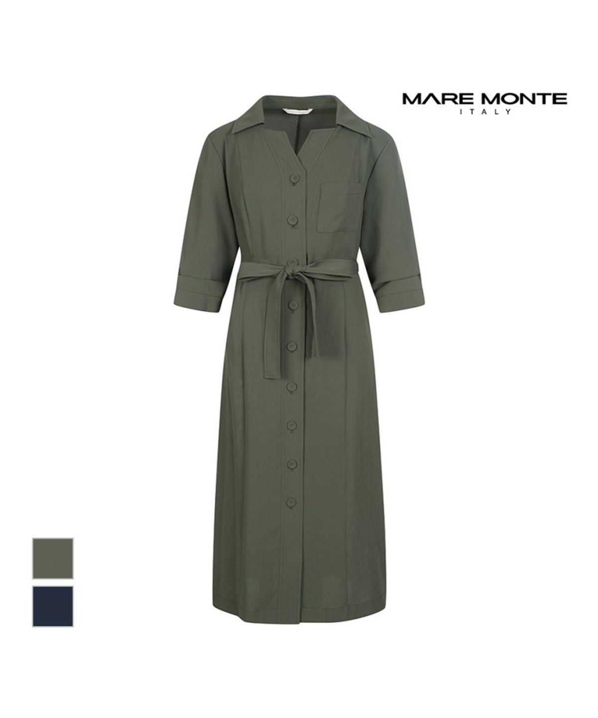 마레몬떼(MAREMONTE) 버튼디자인 벨티드 원피스_M235MOP24S0