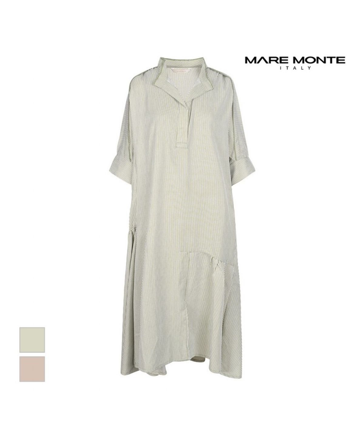 마레몬떼(MAREMONTE) 트임넥 루즈핏 롱 원피스_M235MOP27M0