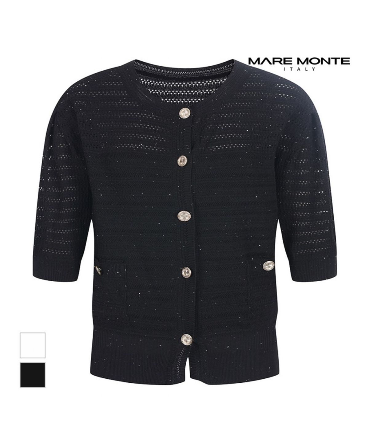 마레몬떼(MAREMONTE) 펀칭패턴 니트가디건_M235MKC16P0
