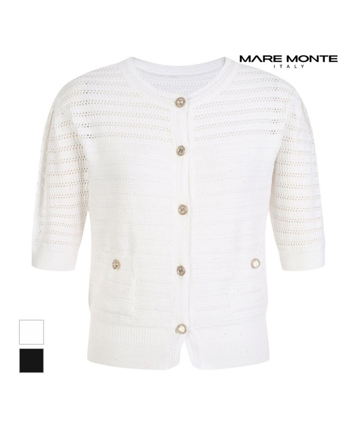 마레몬떼(MAREMONTE) 펀칭패턴 니트가디건_M235MKC16P0