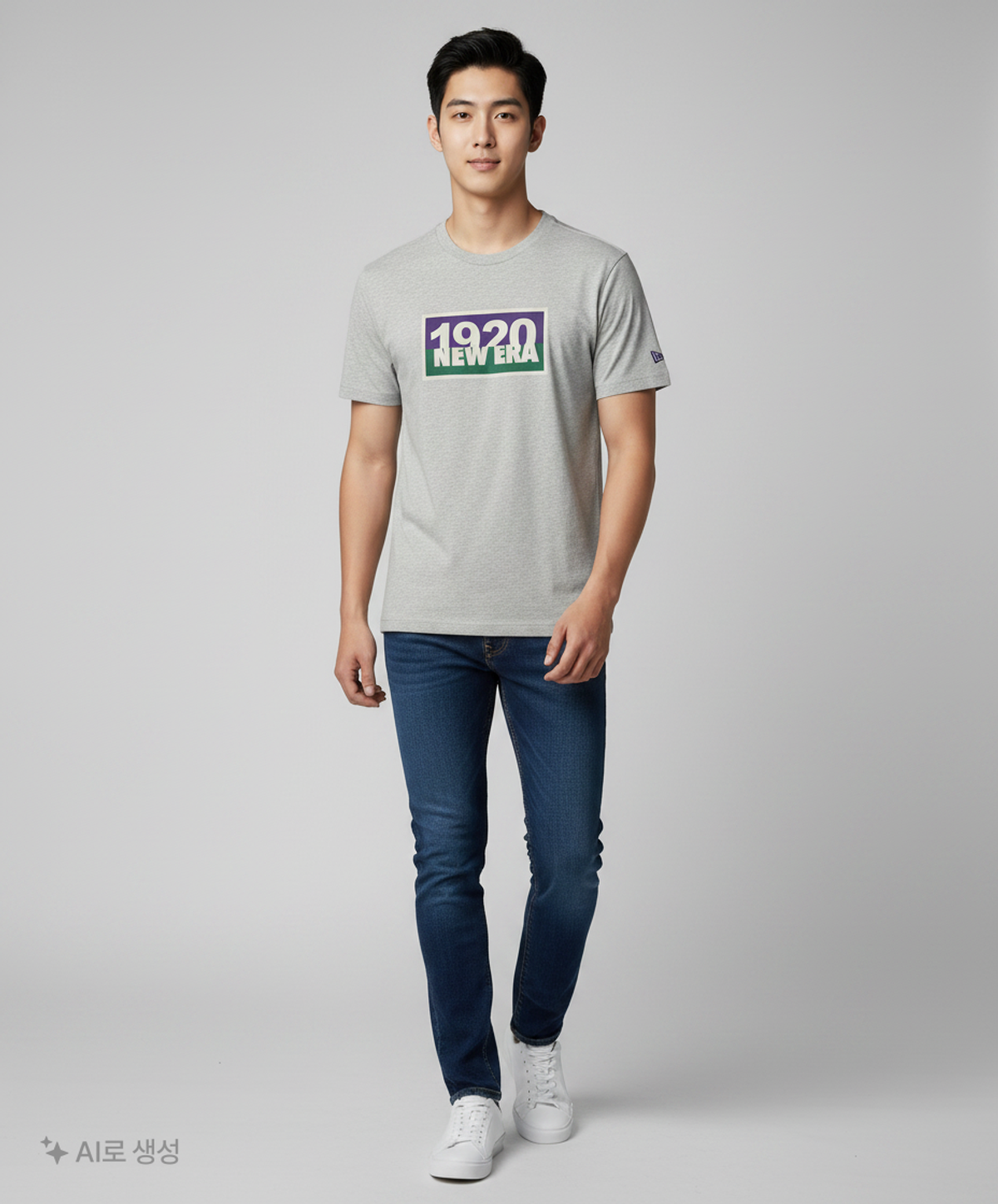 뉴에라(NEW ERA) 오리지네이터스 1920 사인 보드 티셔츠 헤더 그레이 95