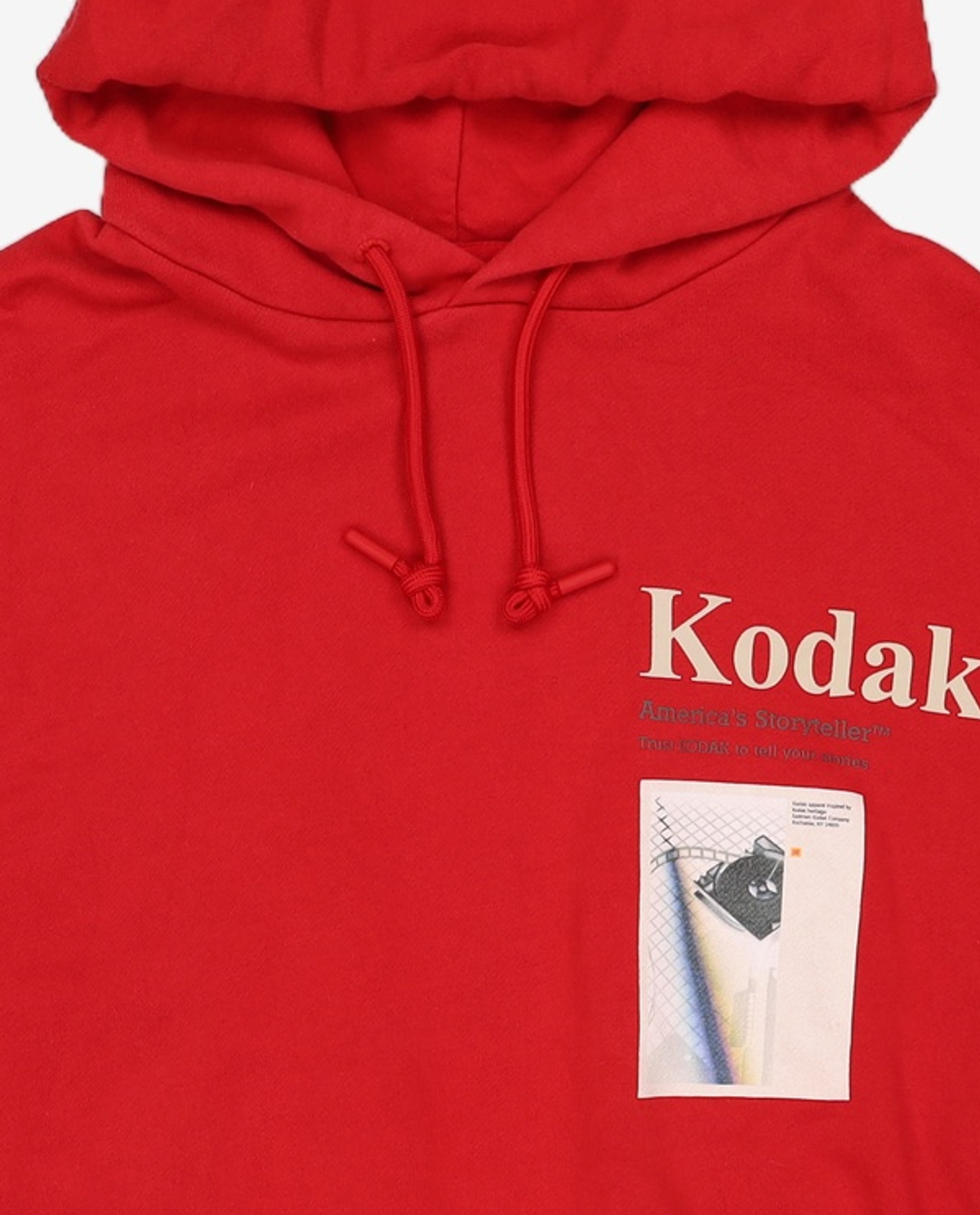 코닥(KODAK) 브라우니 스몰 그래픽 기모 후드 RED M