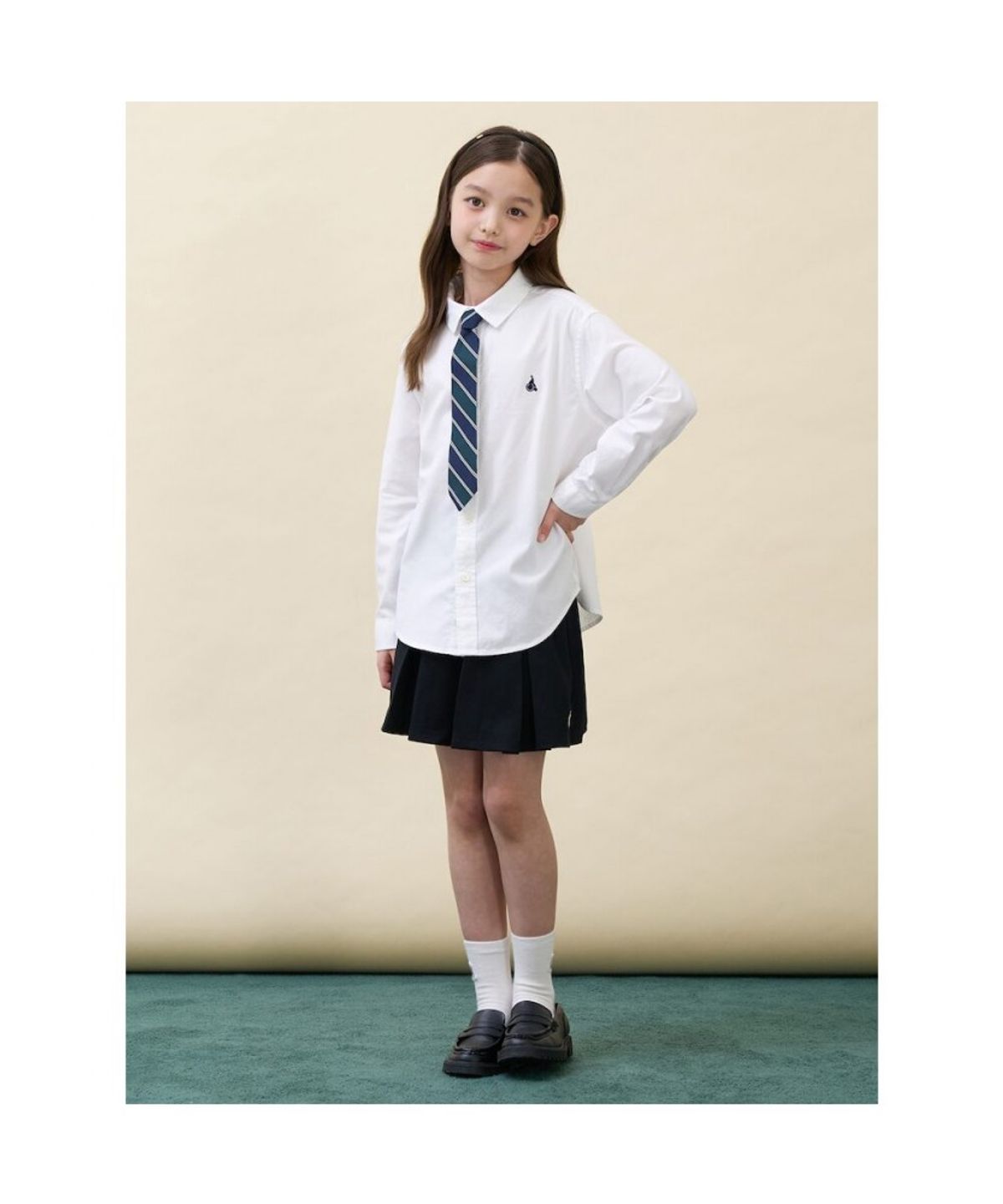 빈폴 키즈(BEANPOLE KIDS) [Essential] 옥스포드 셔츠 & 넥타이 세트  화이트 (BI6764UE11)