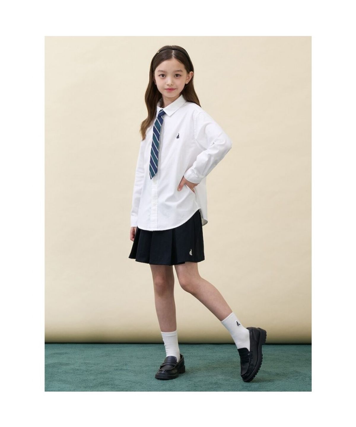 빈폴 키즈(BEANPOLE KIDS) [Essential] 옥스포드 셔츠 & 넥타이 세트  화이트 (BI6764UE11)