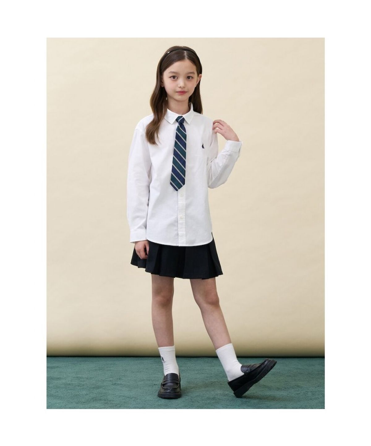 빈폴 키즈(BEANPOLE KIDS) [Essential] 옥스포드 셔츠 & 넥타이 세트  화이트 (BI6764UE11)