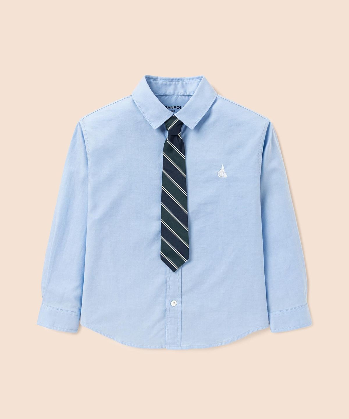 빈폴 키즈(BEANPOLE KIDS) [Essential] 옥스포드 셔츠 & 넥타이 세트  스카이 블루 (BI6764UE1Q)