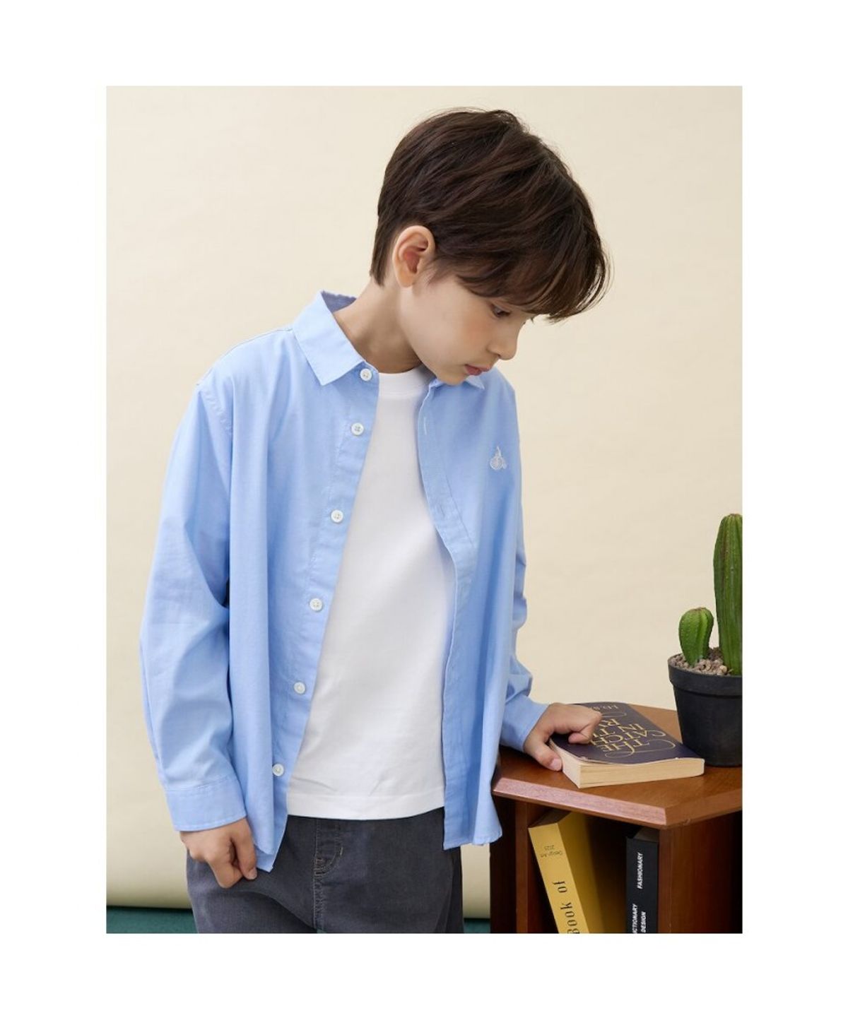 빈폴 키즈(BEANPOLE KIDS) [Essential] 옥스포드 셔츠 & 넥타이 세트  스카이 블루 (BI6764UE1Q)