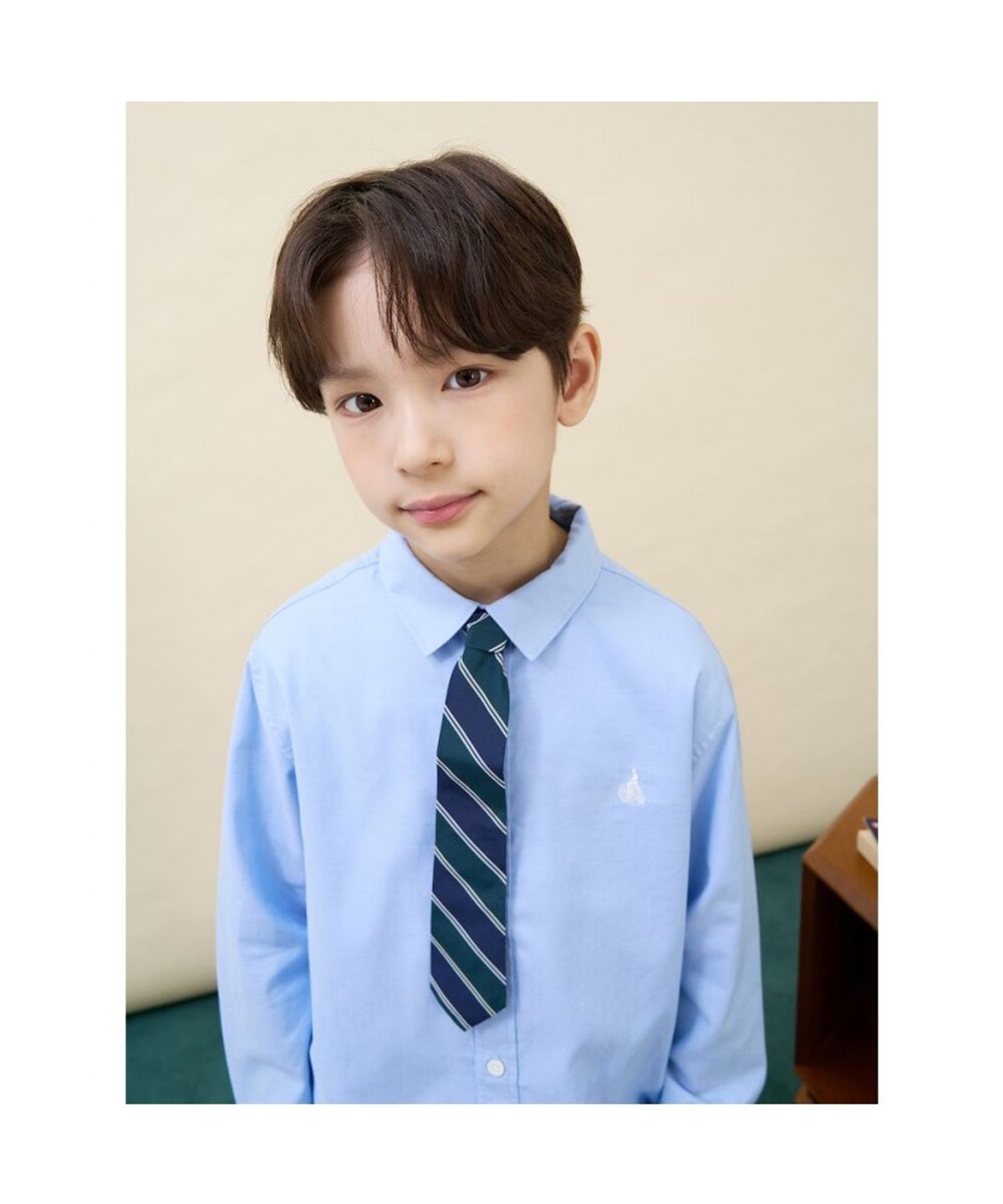 빈폴 키즈(BEANPOLE KIDS) [Essential] 옥스포드 셔츠 & 넥타이 세트  스카이 블루 (BI6764UE1Q)