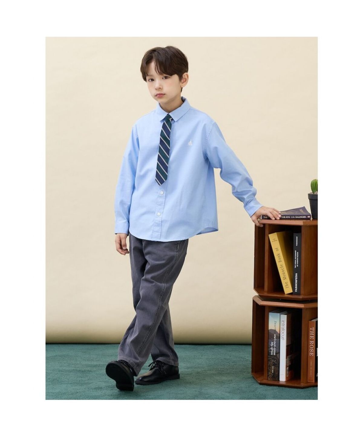 빈폴 키즈(BEANPOLE KIDS) [Essential] 옥스포드 셔츠 & 넥타이 세트  스카이 블루 (BI6764UE1Q)