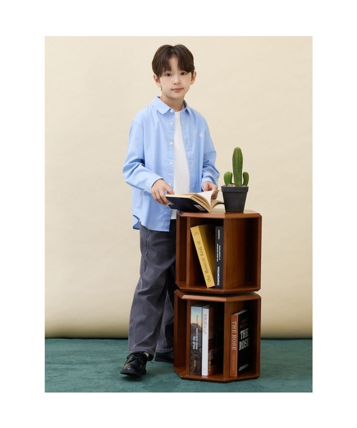 빈폴 키즈(BEANPOLE KIDS) [Essential] 옥스포드 셔츠 & 넥타이 세트  스카이 블루 (BI6764UE1Q)