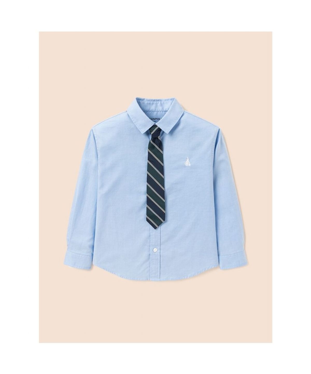 빈폴 키즈(BEANPOLE KIDS) [Essential] 옥스포드 셔츠 & 넥타이 세트  스카이 블루 (BI6764UE1Q)