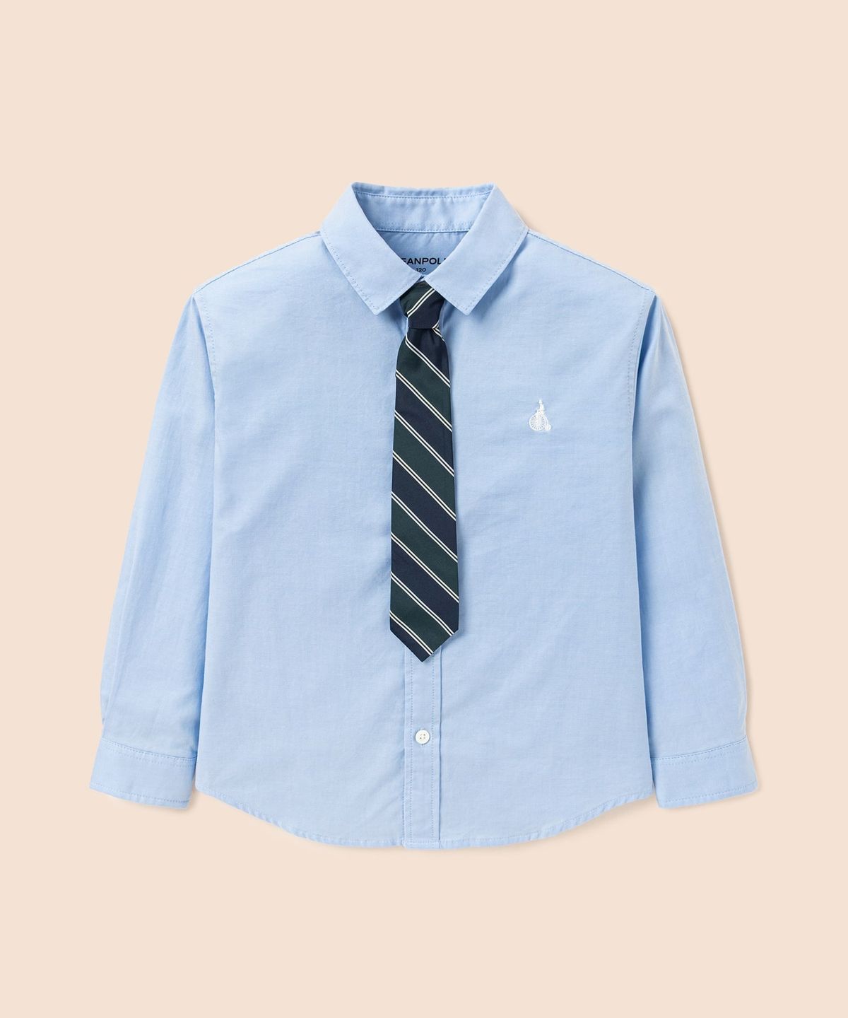 빈폴 키즈(BEANPOLE KIDS) [Essential] 옥스포드 셔츠 & 넥타이 세트  스카이 블루 (BI6764UE1Q)