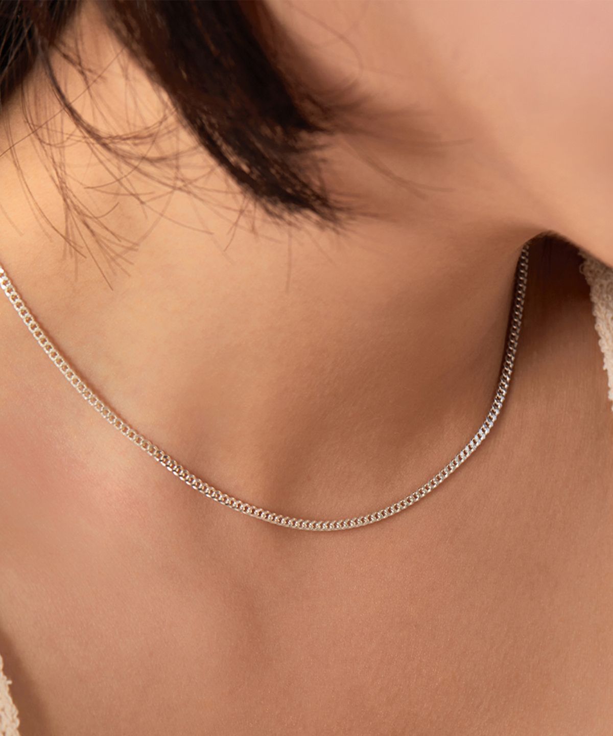 엘렌쥬얼리(HELENE JEWELRY) 실버 Silver 925 플랫 커브 체인 은 목걸이