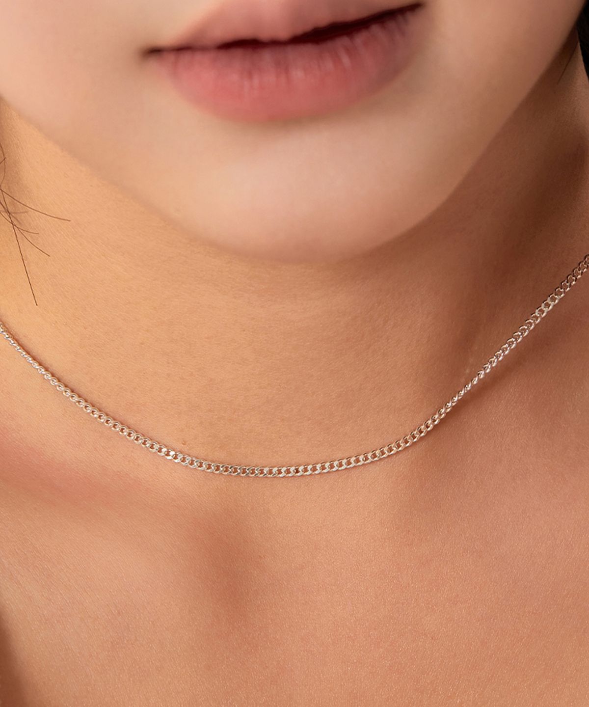엘렌쥬얼리(HELENE JEWELRY) 실버 Silver 925 플랫 커브 체인 은 목걸이