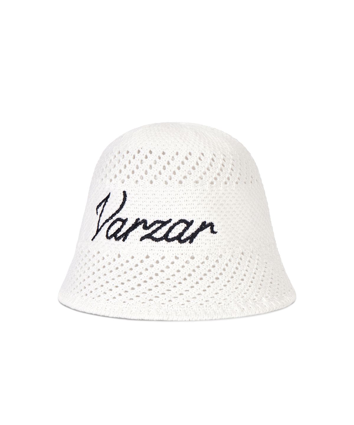 바잘(VARZAR) 뉴웨이브 바잘 펀칭 니트 버킷햇 화이트