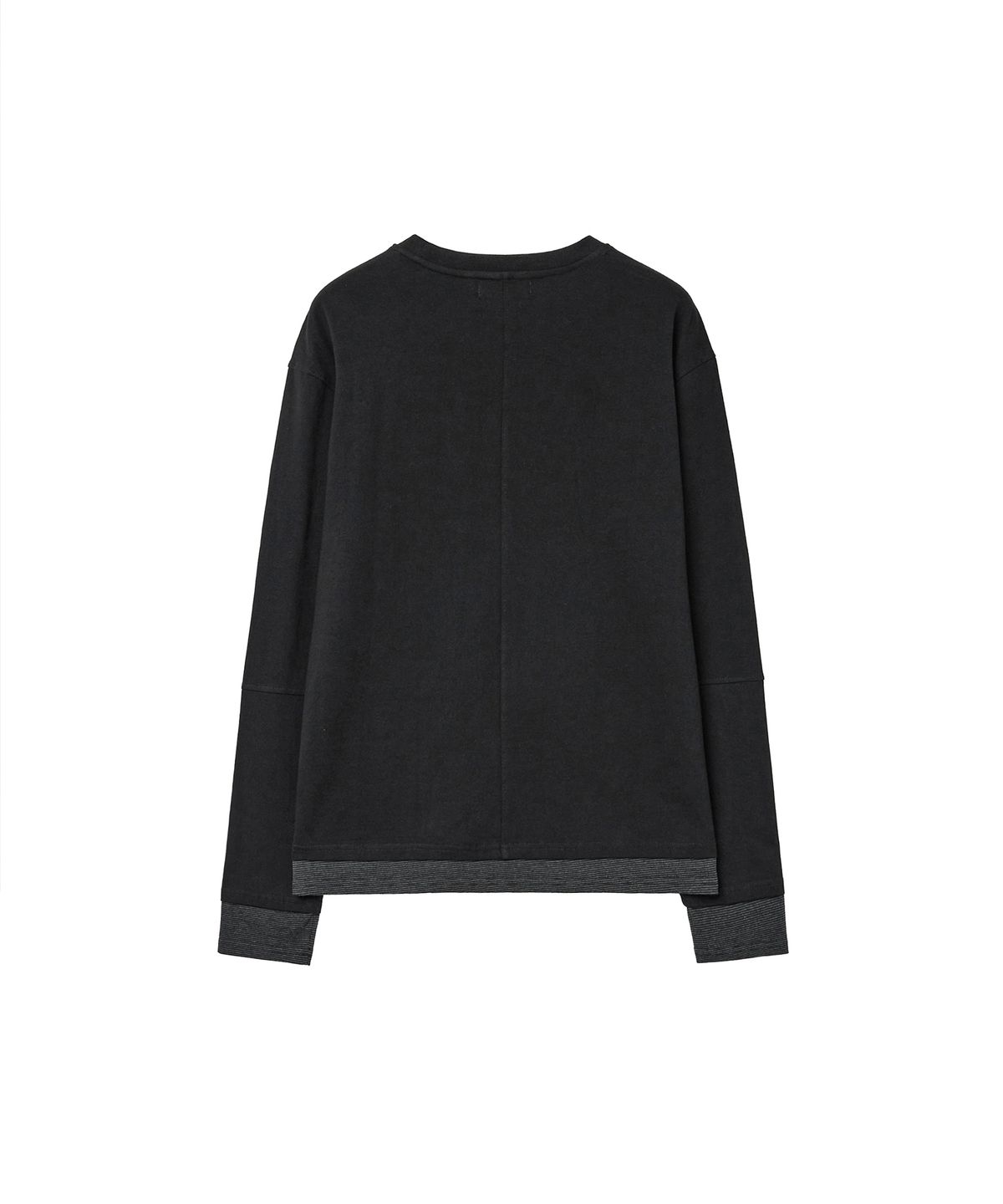 미세키서울 맨(MISEKISEOUL MEN) Stripe cuff layered long sleeve BLACK
