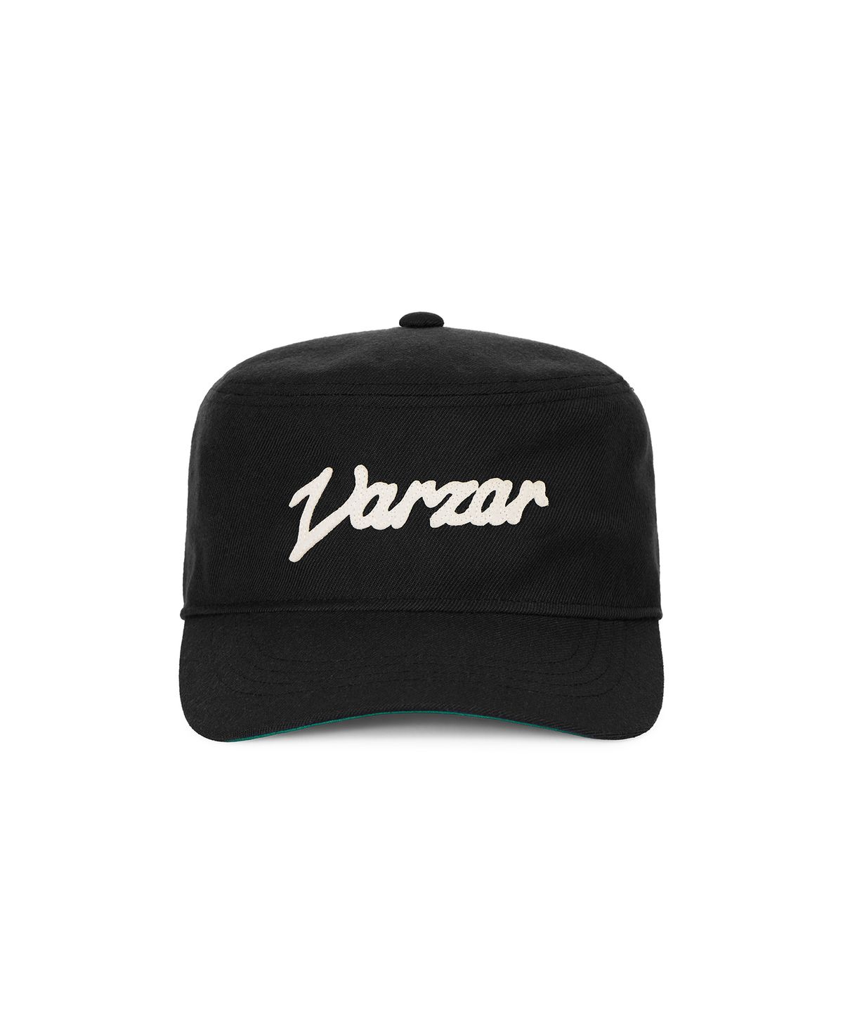바잘(VARZAR) 뉴웨이브 바잘 아플리케 필박스 캡 블랙