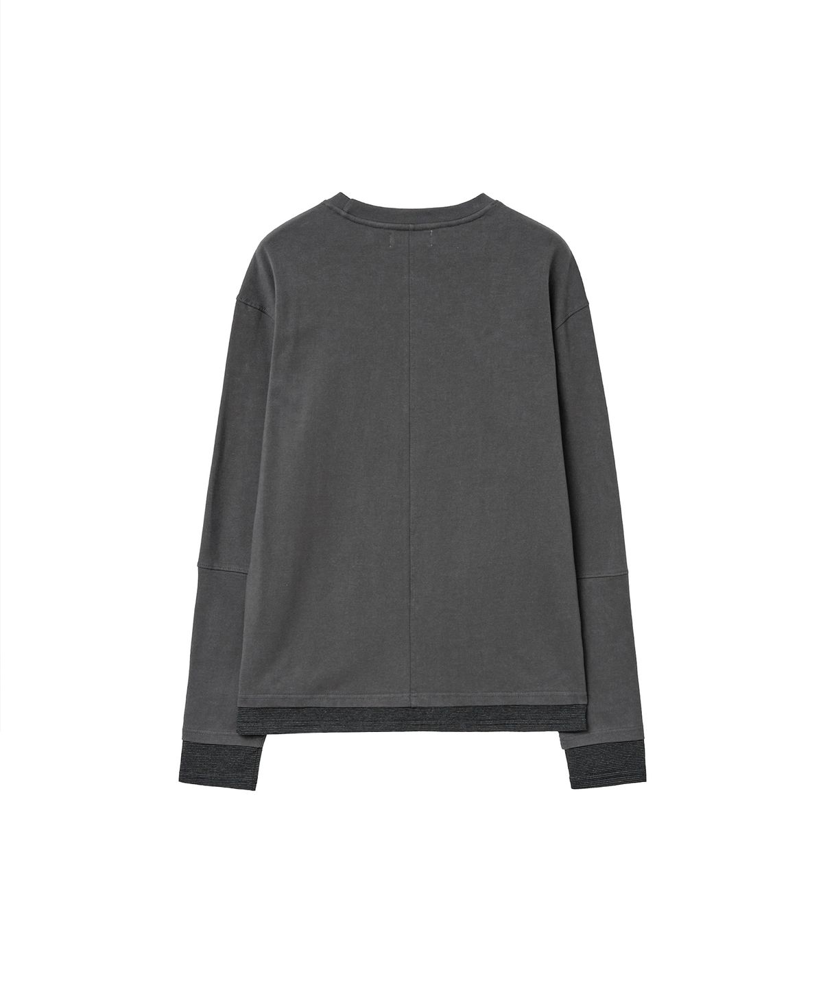 미세키서울 맨(MISEKISEOUL MEN) Stripe cuff layered long sleeve CHARCOAL