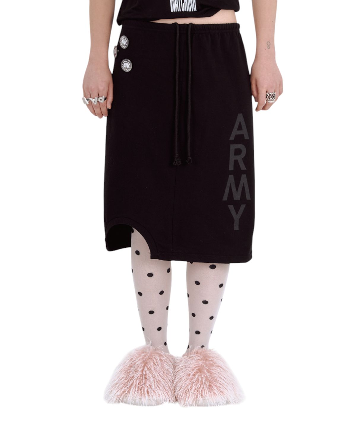 파우(PAW) 아미 미디 스커트 블랙