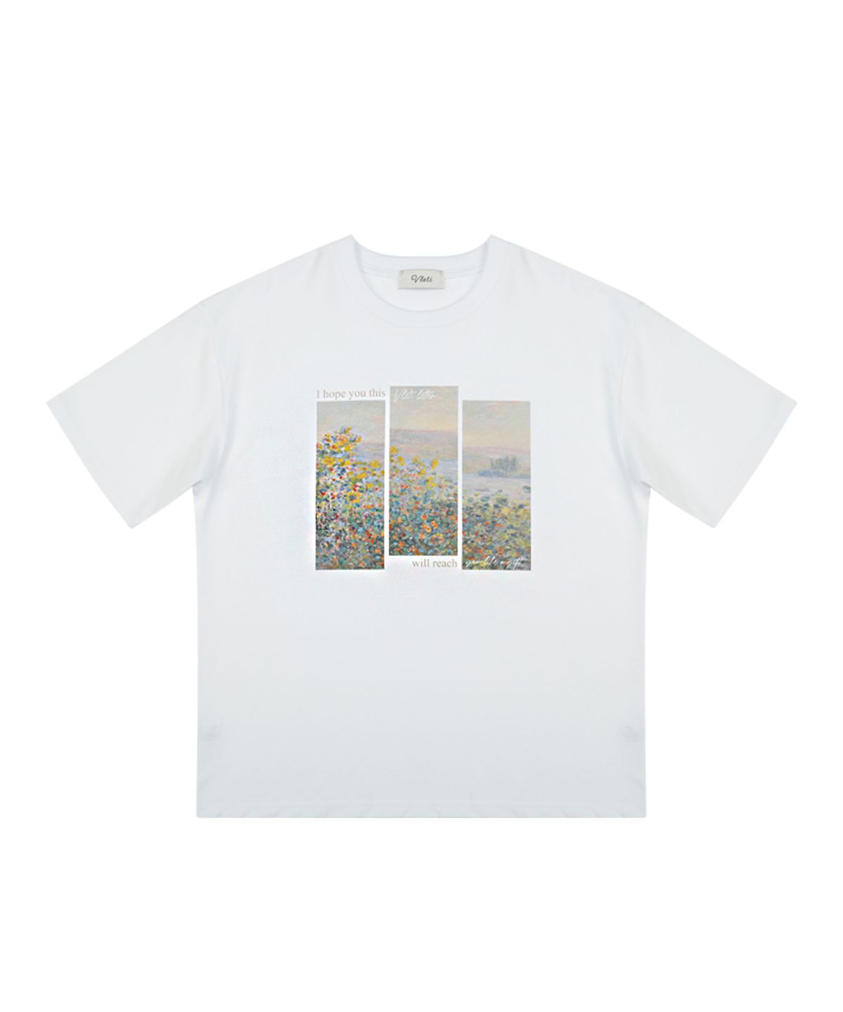 블레티(VLETI) Letter Art Work Printing T-shirt (white)
