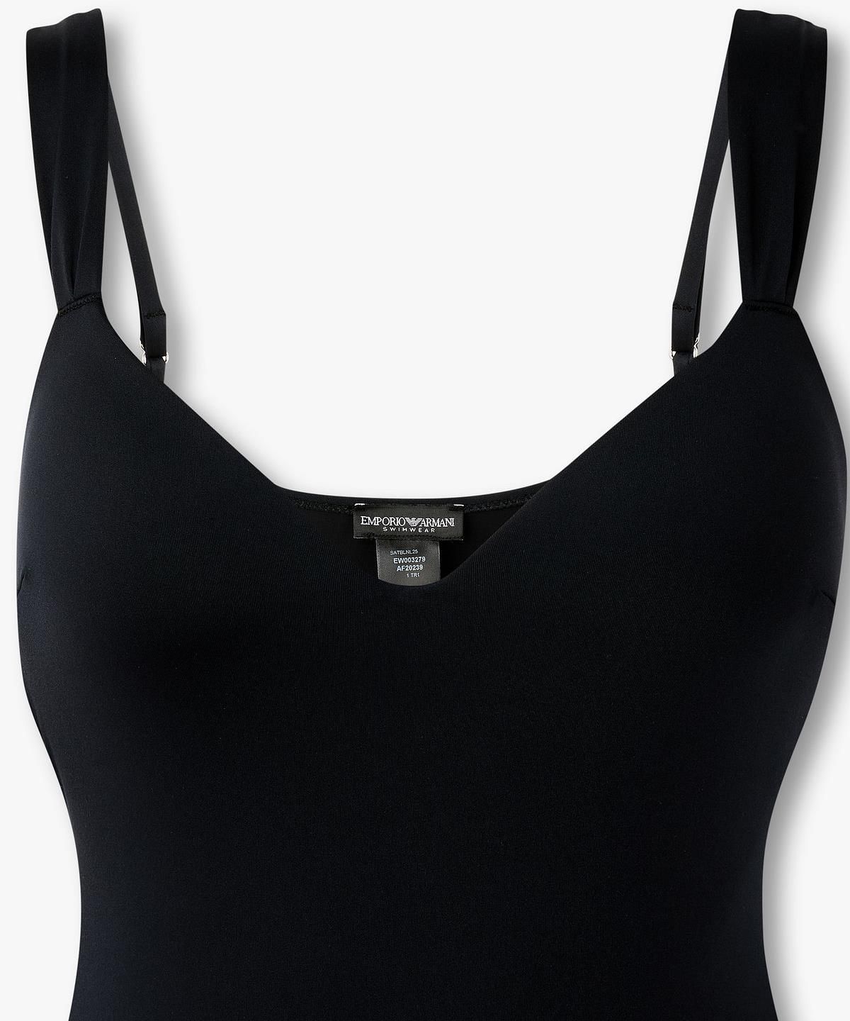 엠포리오 아르마니 언더웨어(EMPORIO ARMANI UNDERWEAR) 여성 메탈 로고 패디드 스윔 수트 _블랙_0826120505