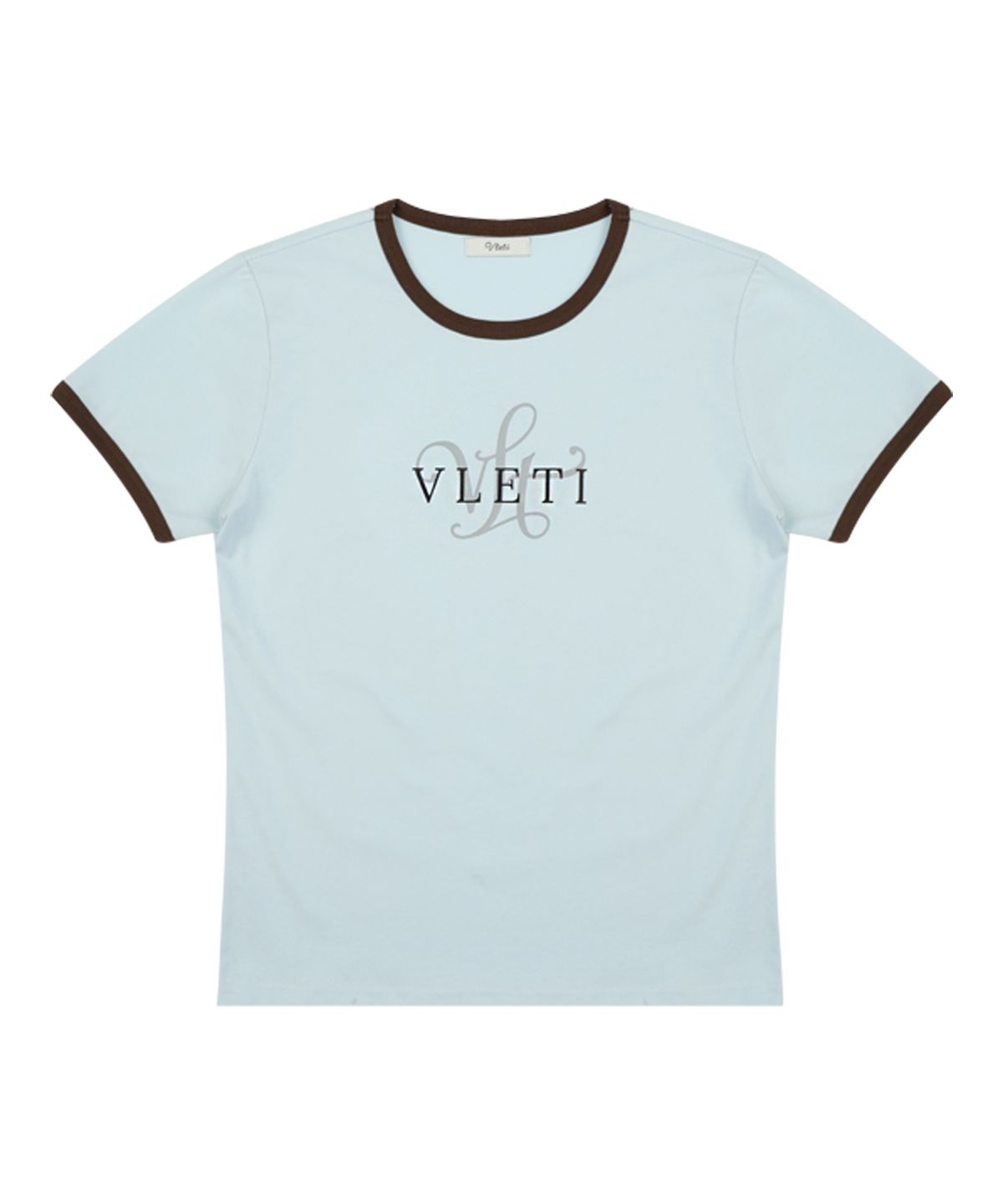 블레티(VLETI) Logo Artwork Ringer T-shirt (sky blue)