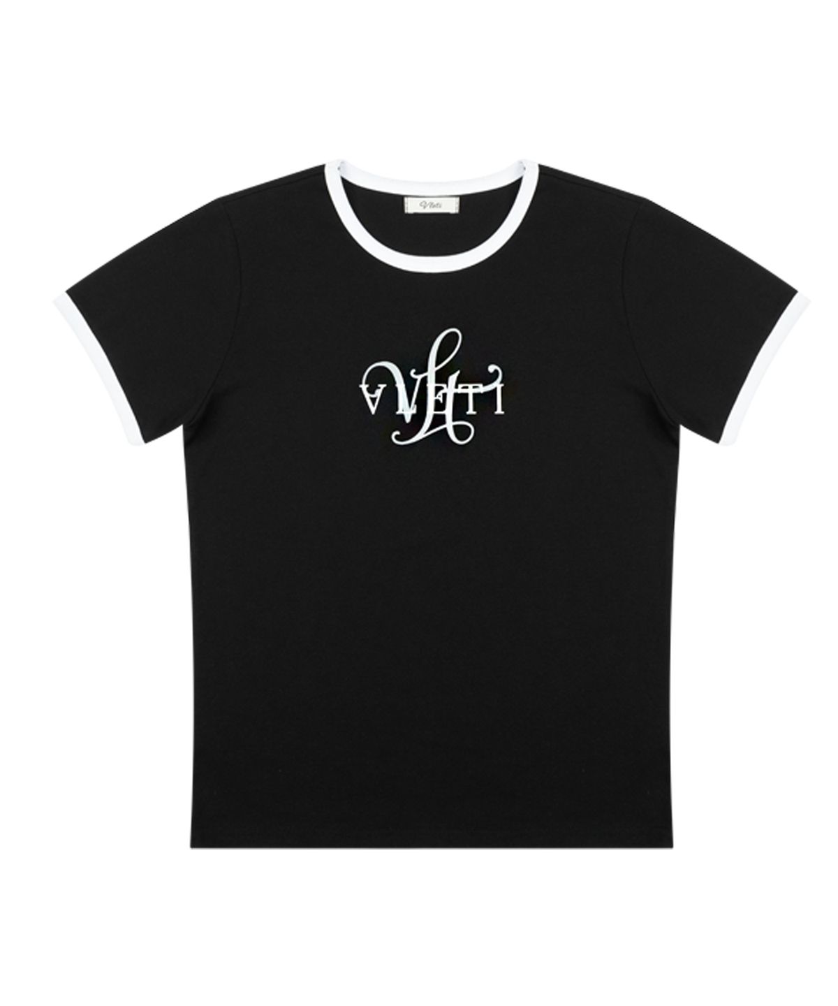 블레티(VLETI) Logo Artwork Ringer T-shirt (black)