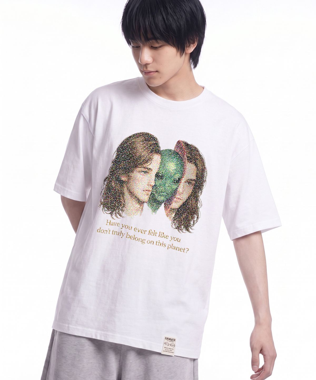 그레이버 오디너리(GRAVER ORDINARY) [ODNR UNISEX]Face off 반팔 티셔츠_2color