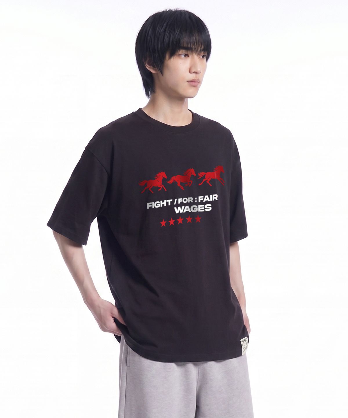 그레이버 오디너리(GRAVER ORDINARY) [ODNR UNISEX]Runing horse 반팔 티셔츠_3color