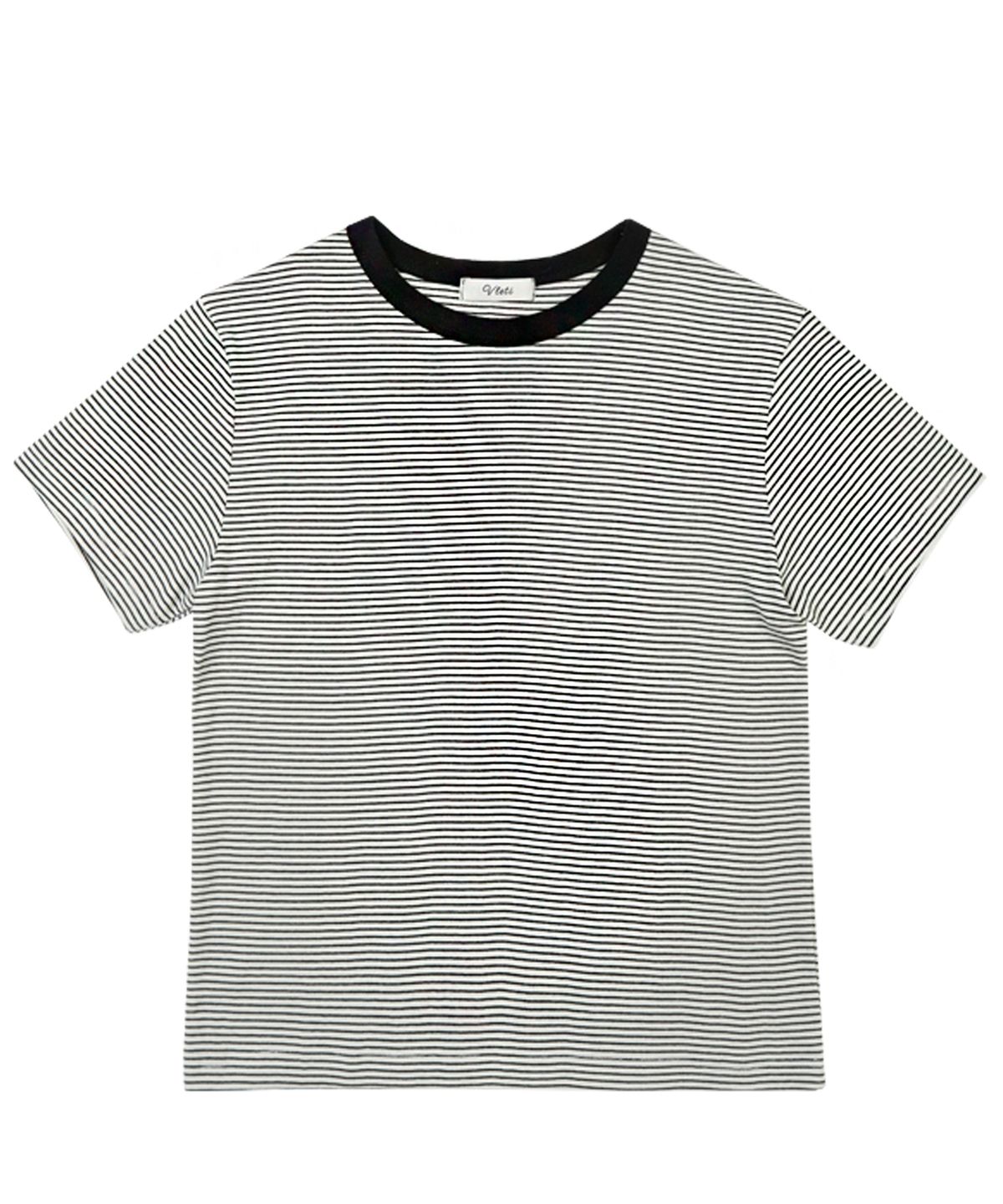 블레티(VLETI) Stripe Ringer Cotton T-shirt (ivory)
