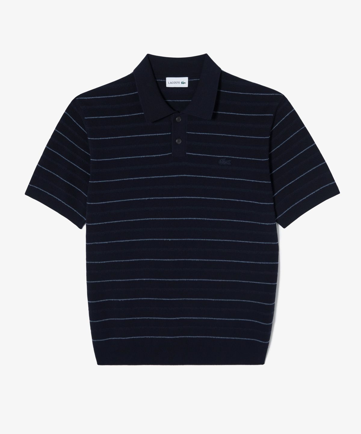 라코스테(LACOSTE) 남성 핀 스트라이프 부클 믹스 반팔 스웨터 폴로 셔츠 PH289E-56N 166