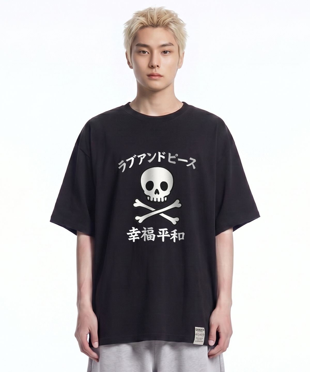 그레이버 오디너리(GRAVER ORDINARY) [ODNR UNISEX]Skull shape 반팔 티셔츠_2color