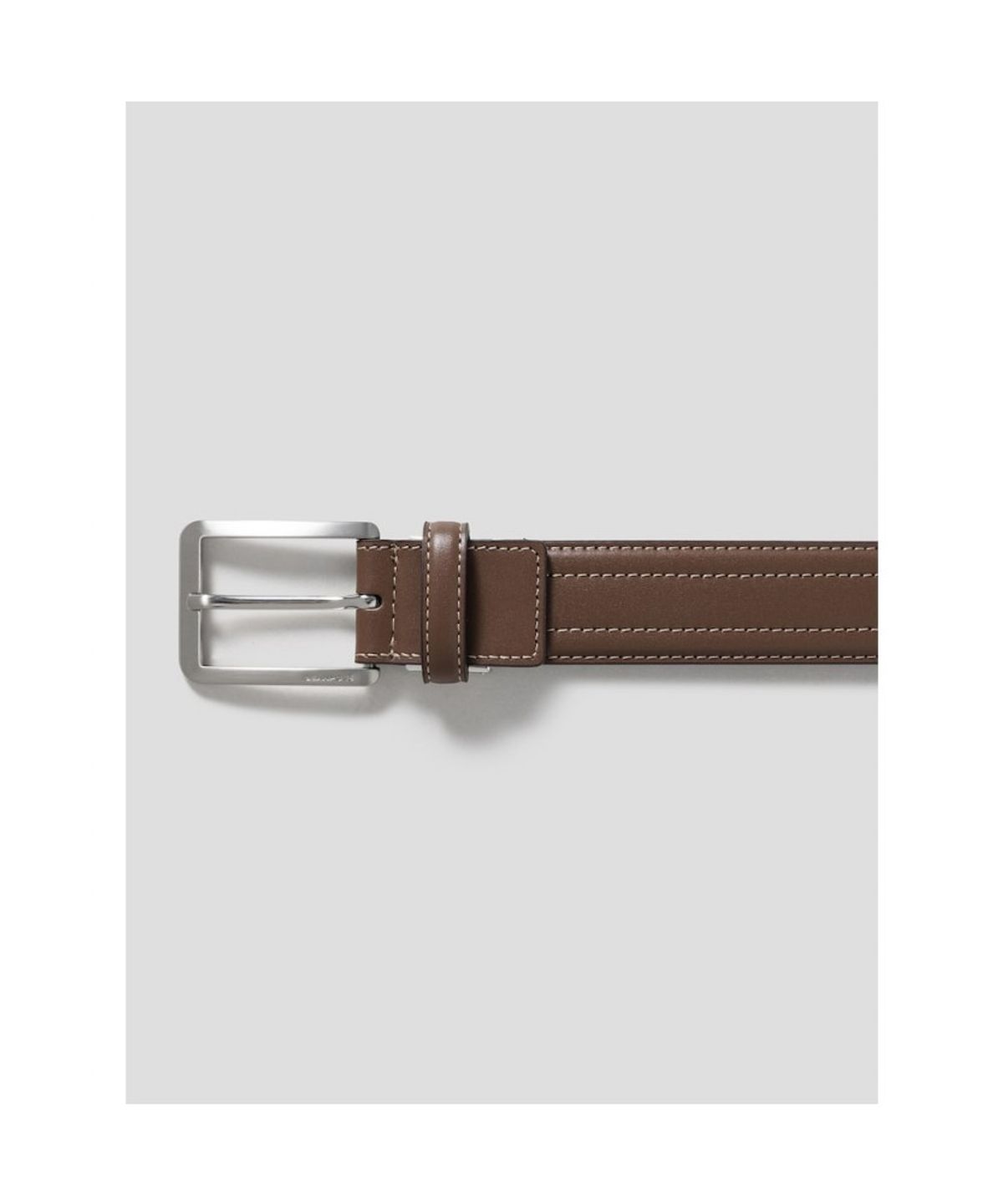 빈폴 액세서리(BEANPOLE ACCESSORY) 가죽 로고엠보 사각 버클 벨트 - 브릭