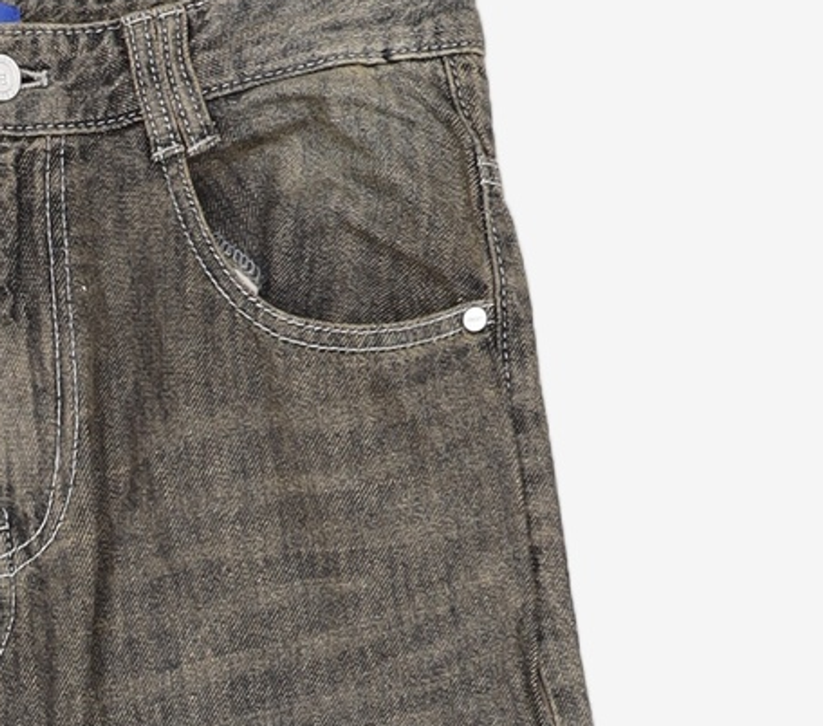 데케트(DECET) [린넨라이크]Linen Like Mid Rise Wide Jeans DCPT039RustGreen 28