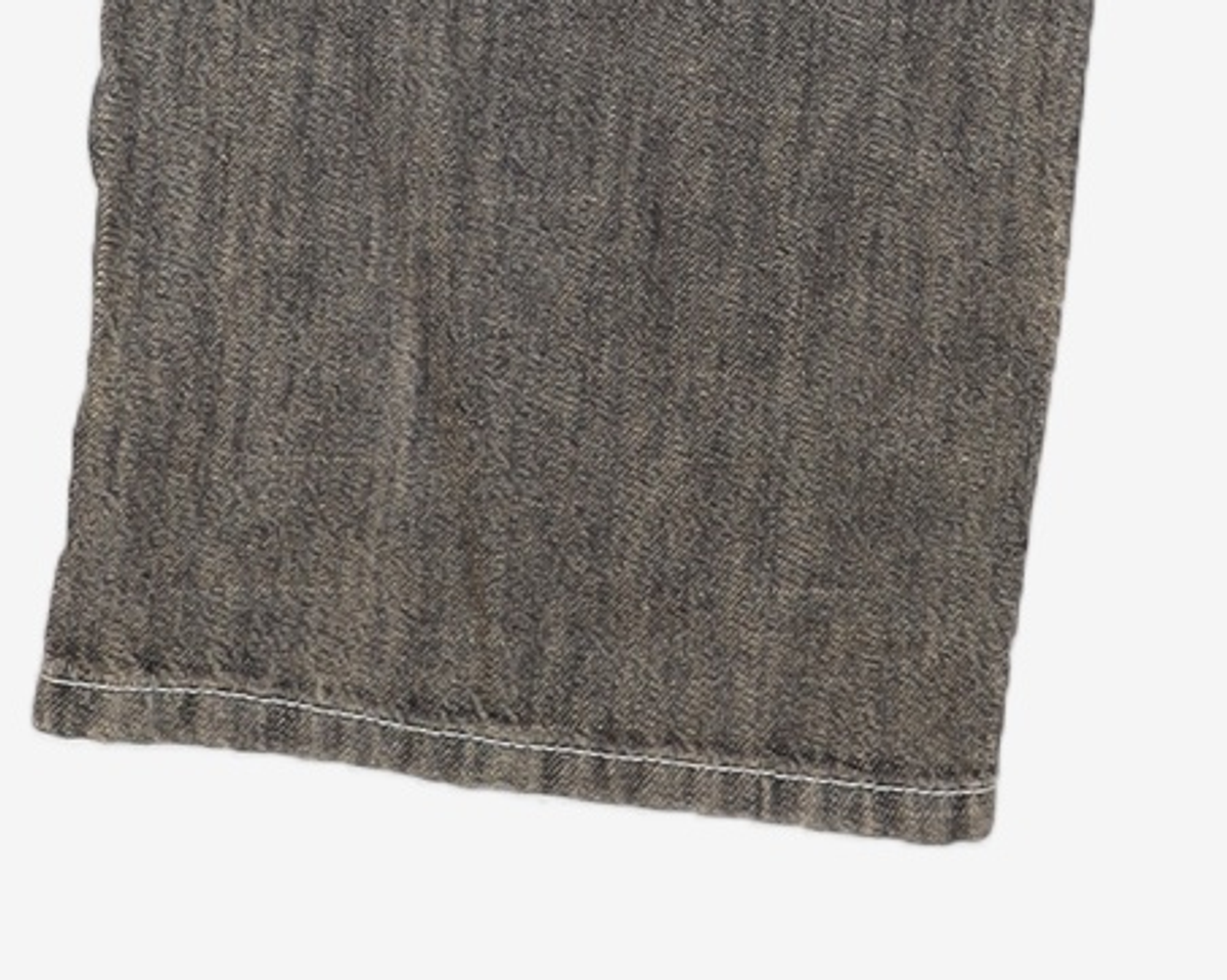 데케트(DECET) [린넨라이크]Linen Like Mid Rise Wide Jeans DCPT039RustGreen 28