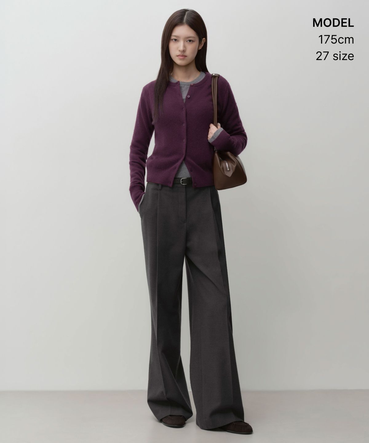 무신사 스탠다드 우먼(MUSINSA STANDARD WOMAN) 우먼즈 브러쉬드 딥 턱 와이드 슬랙스 [미디엄 그레이]