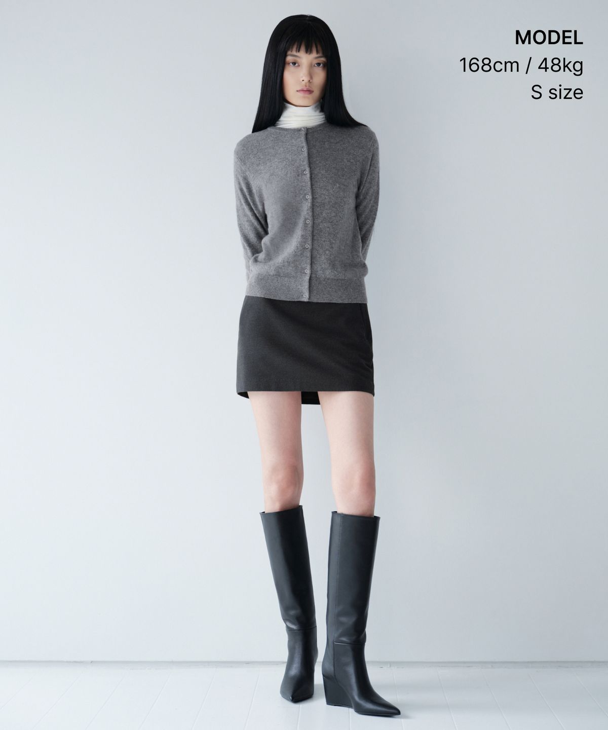 무신사 스탠다드 우먼(MUSINSA STANDARD WOMAN) 우먼즈 브러쉬드 미니 스커트 [미디엄 그레이]