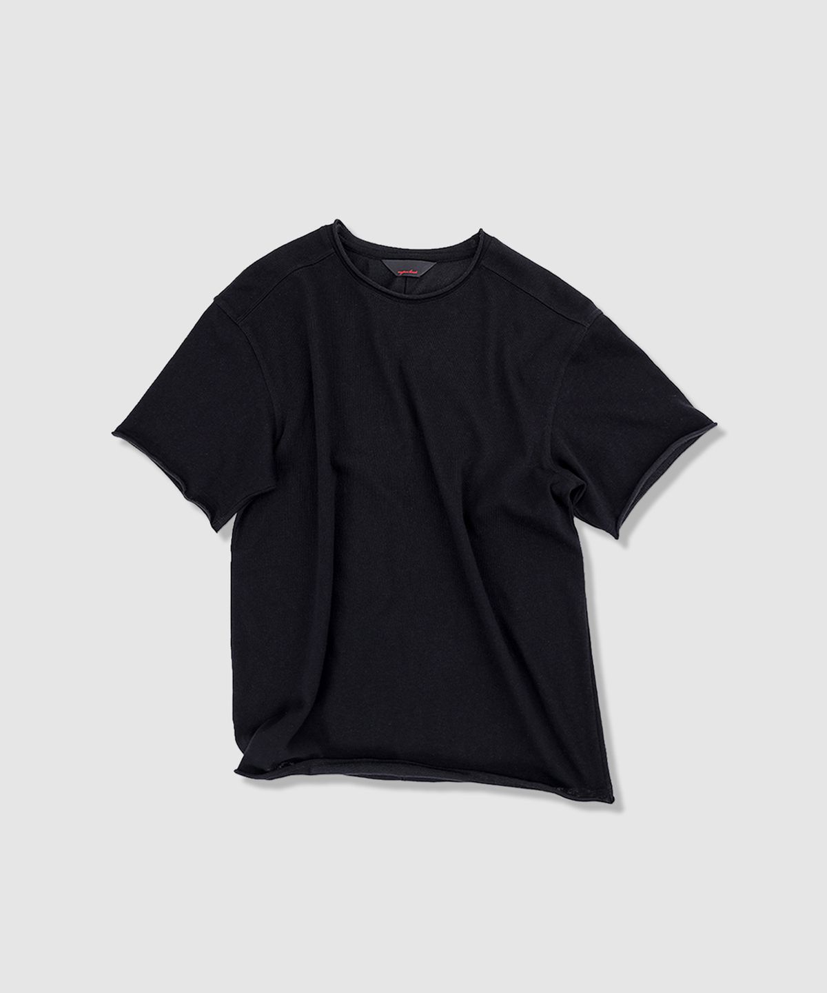 애니타임로릭(ANYTIME LOREAK) YUCCA RAW-EDGE HALF KNIT - BLACK