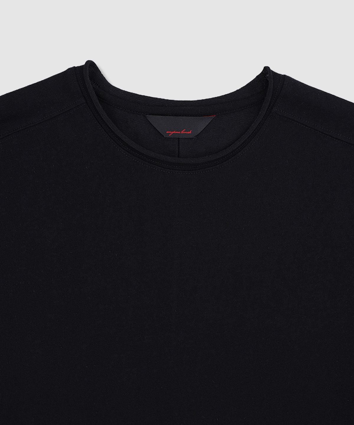애니타임로릭(ANYTIME LOREAK) YUCCA RAW-EDGE HALF KNIT - BLACK