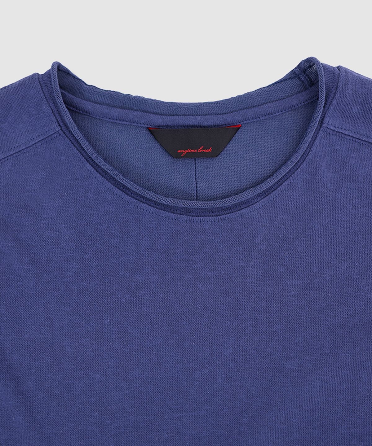 애니타임로릭(ANYTIME LOREAK) YUCCA RAW-EDGE HALF KNIT - BLUE