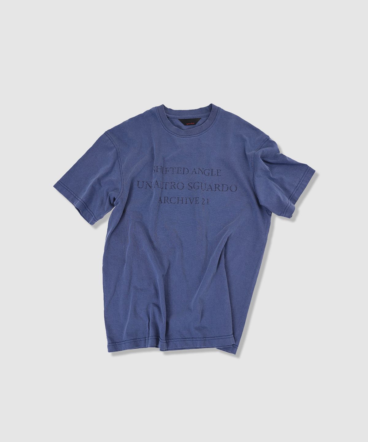 애니타임로릭(ANYTIME LOREAK) SEDUM WASHED HALF T-SHIRT - VINTAGE BLUE
