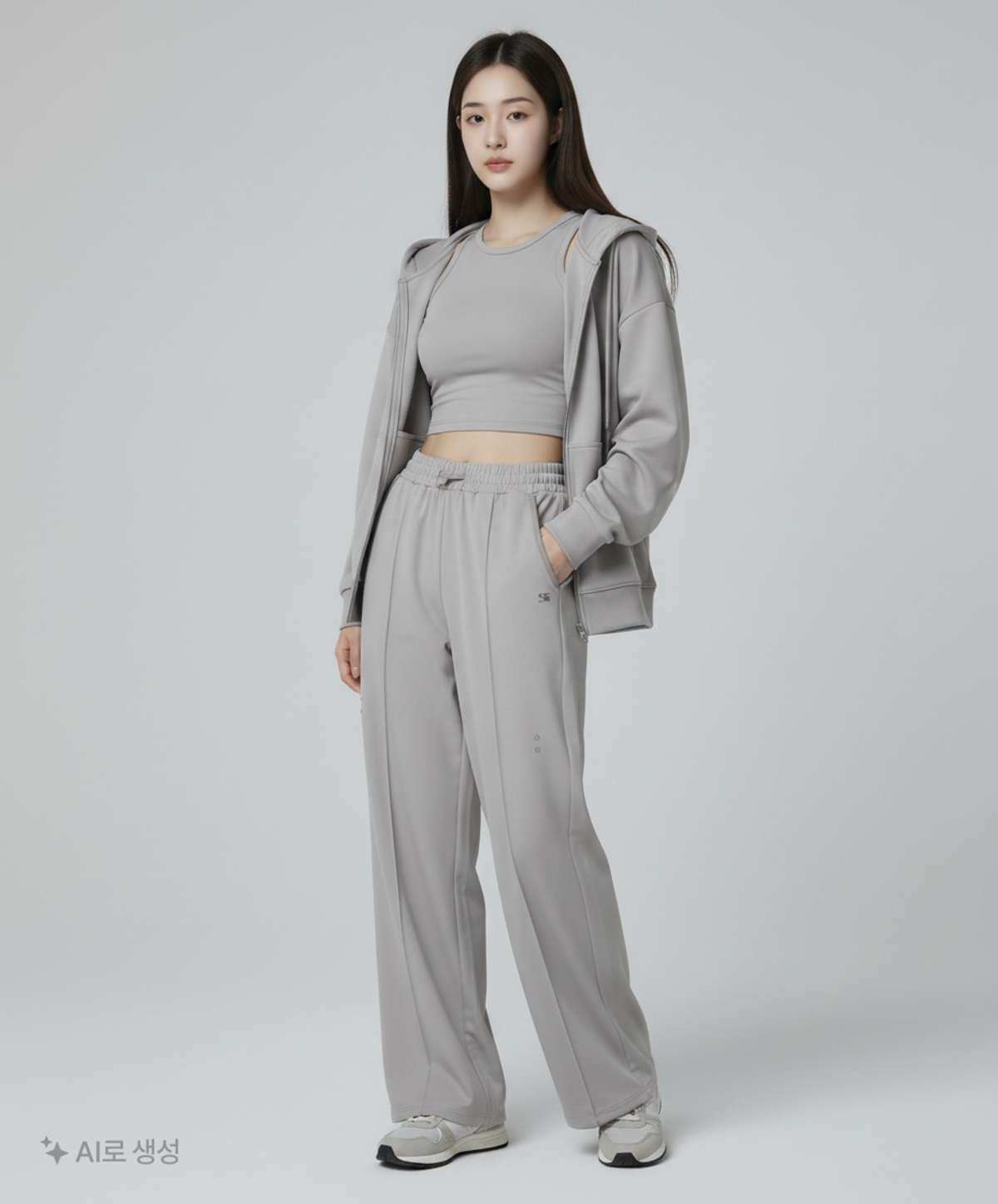 코드그라피(CGP) (우먼) 유틸리티 트레이닝 와이드 팬츠_라이트그레이 S