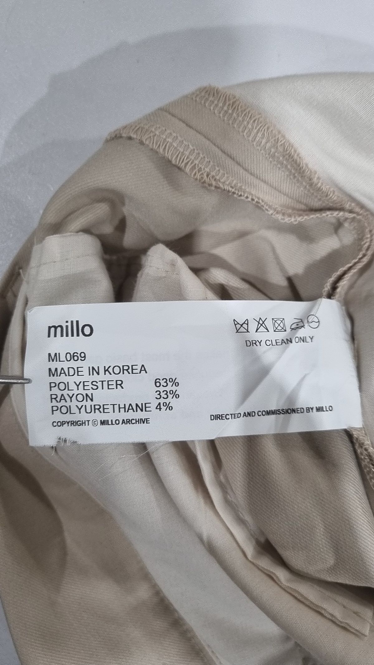 밀로 아카이브(MILLO ARCHIVE) 코튼 팬츠 L