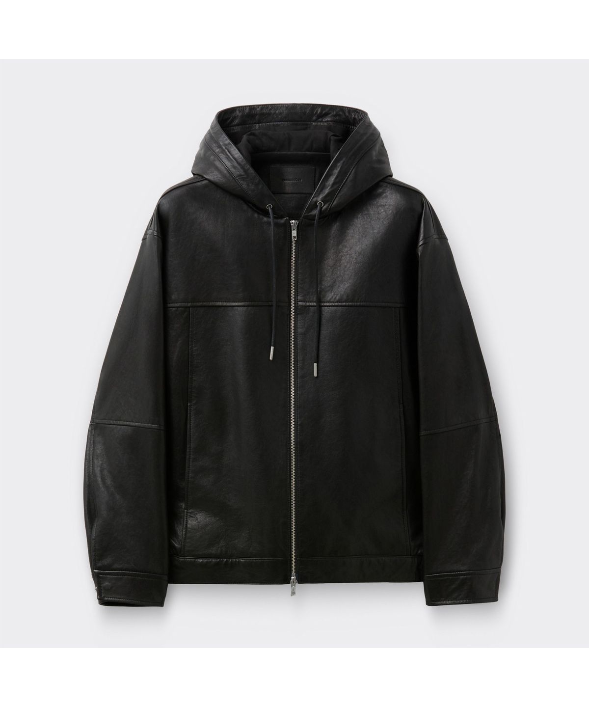 커스텀멜로우(CUSTOMELLOW) Black Leather Hood Jacket CWUDA26511BKX